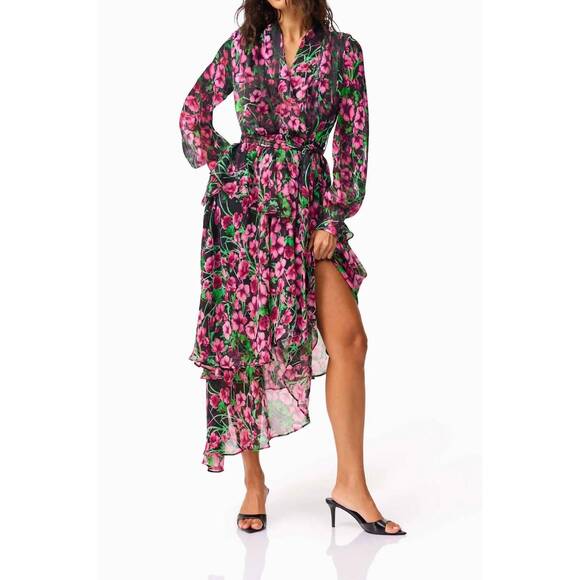 NEW ELLIATT estelle maxi dress in black multi - Picture 5 of 6